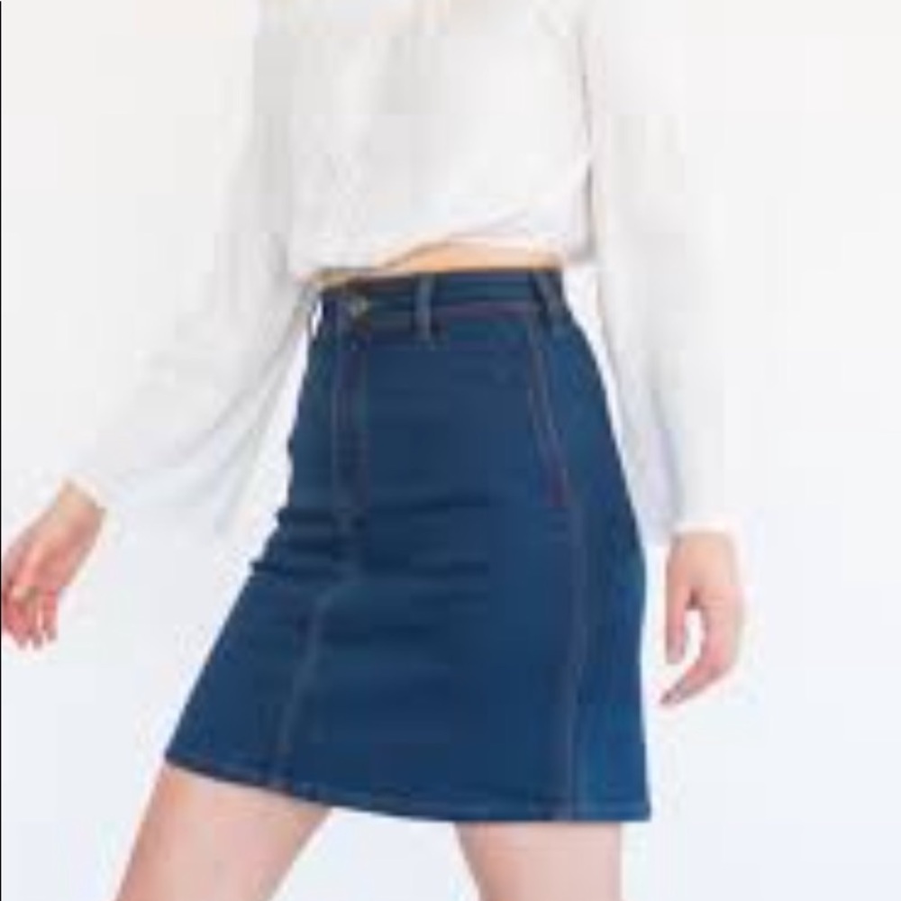 COURTSHOP high waist denim mini skirt dark blue XS